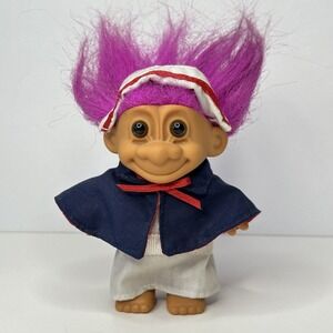 Russ TROLL Doll, Nurse Florence Nightingale, Pink Hair, #18357-1990s VINTAGE